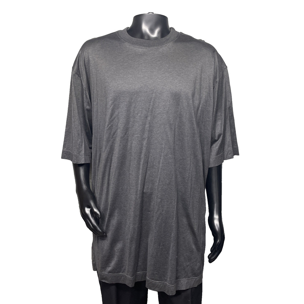 Gran Sasso for Rochester Italy Mens 3XT Charcoal Gray Luxury Cotton T-Shirt Tall